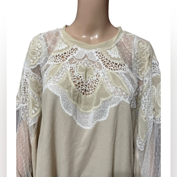 Free People Toni Tunic Top Oatmeal Size Small NWoT $148 - Picture 8 of 11